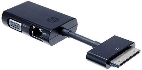 HP Dock Connector to Ethernet and VGA Adapter used