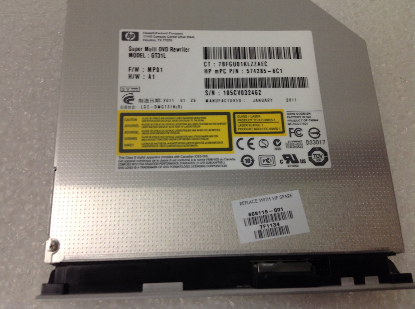 HP GT30L 574285-6C0 608119-001 ODD SATA DVD RW 12.7 SVR