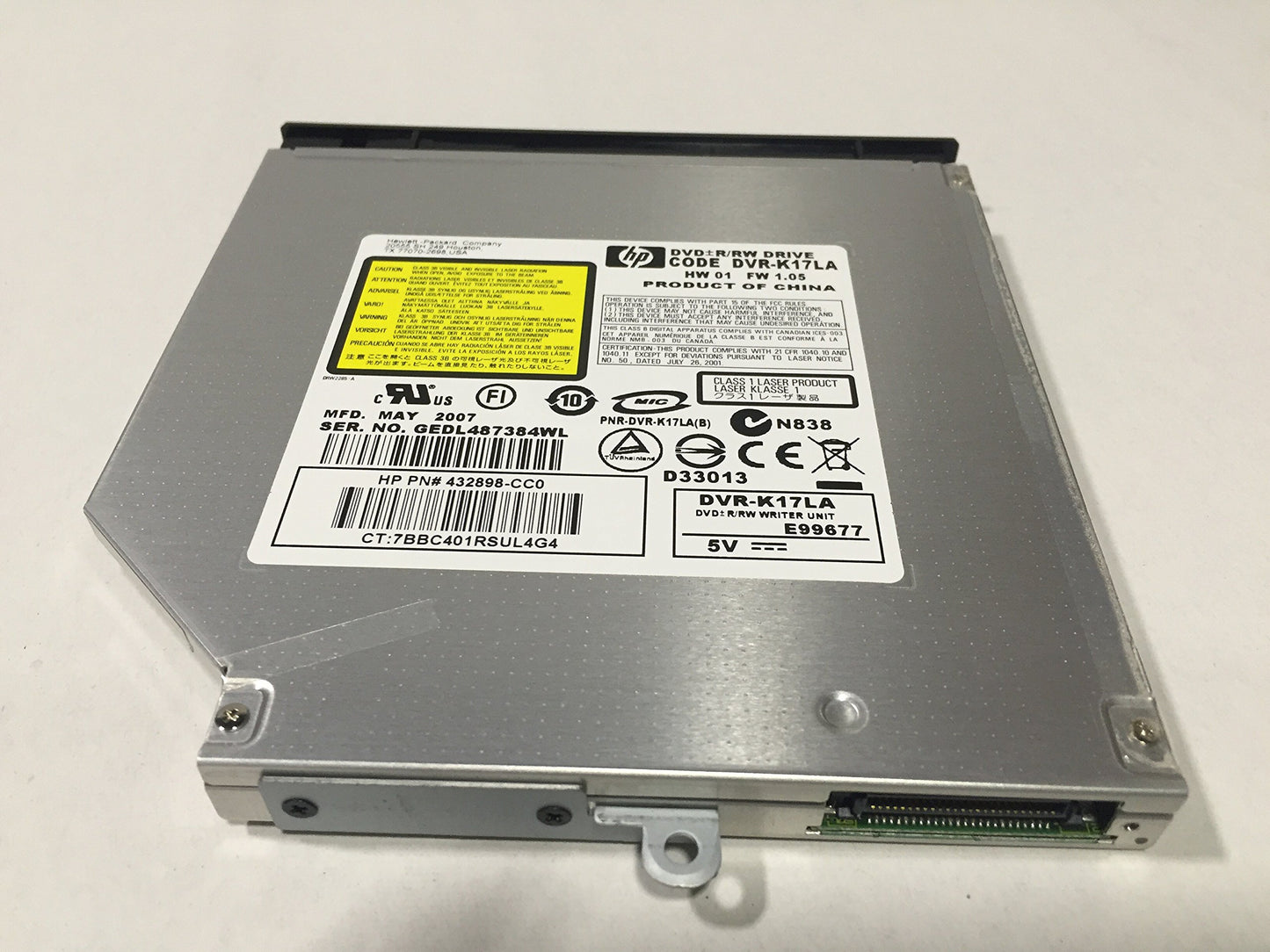 HP DVD-RW Drive DVR-K17LA 432898-CC0 413700-001