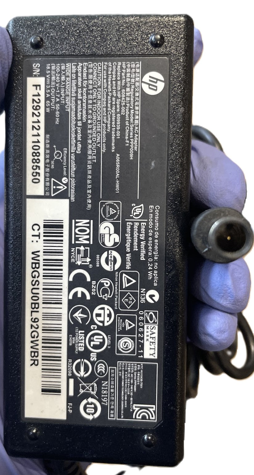 HP Compaq 18.5v Genuine AC Adapter PPP009H 609939-001 608425-002 A065R00AL-HW01 used