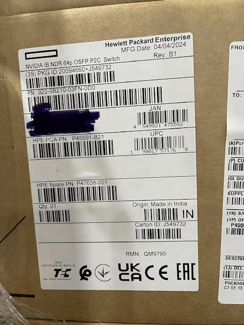 Mellanox MQM9790-NS2F NVIDIA Quantum-2 based NDR InfiniBand Switch, 64-ports NDR