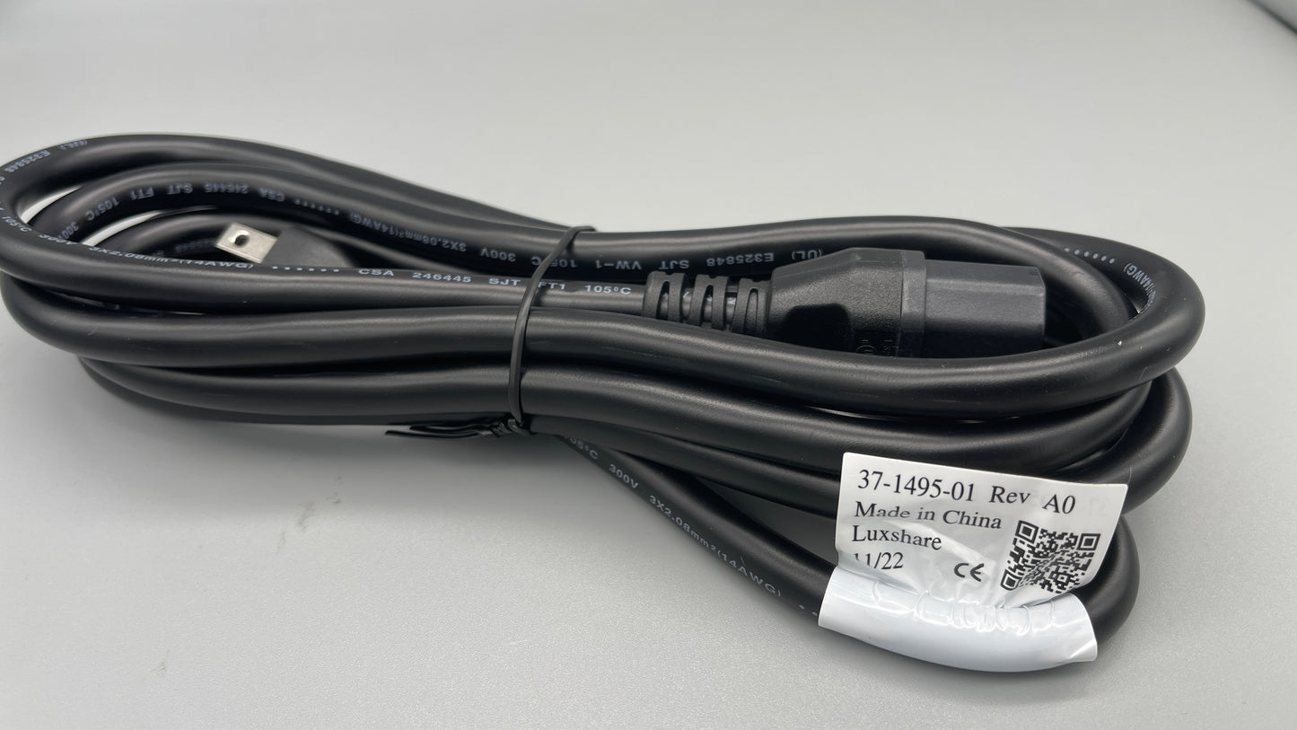Luxshare 37-1495-01 6ft Notched Plug 3 Prong AC Power Cord