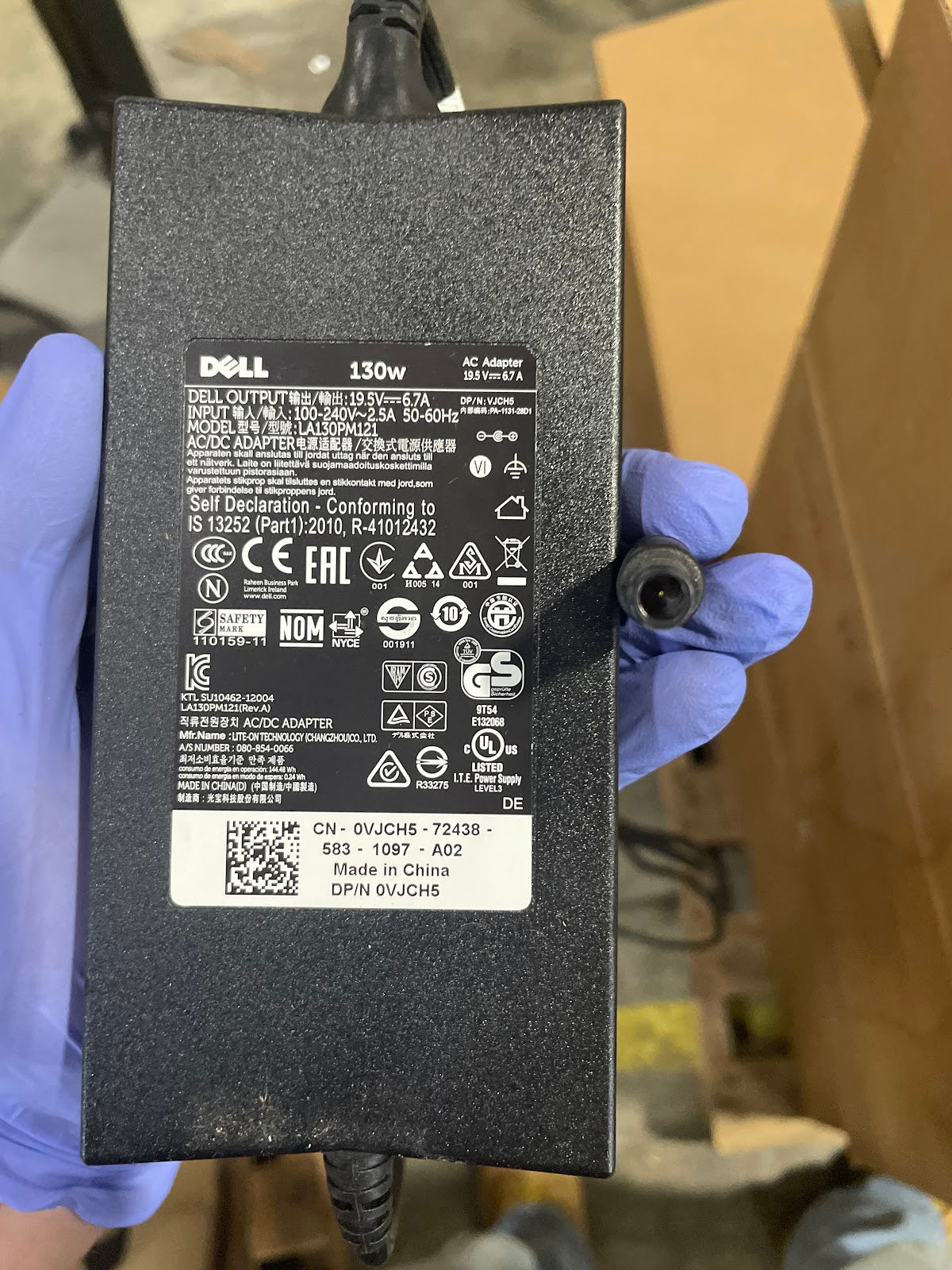 Dell Original laptop Charger 19.5V .6.7A LA130PM121 130W used