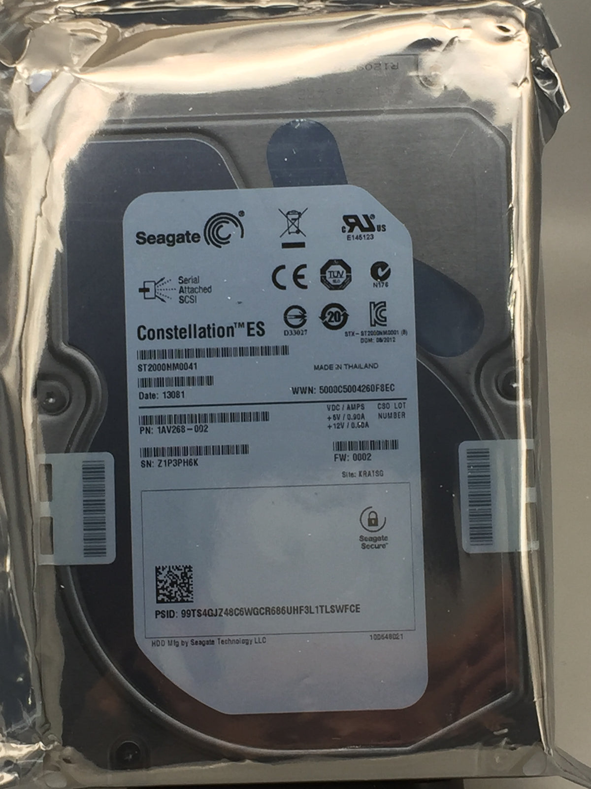 Seagate Enterprise Capacity 2TB SAS HDD (ST2000NM0041) ZERO HOURS