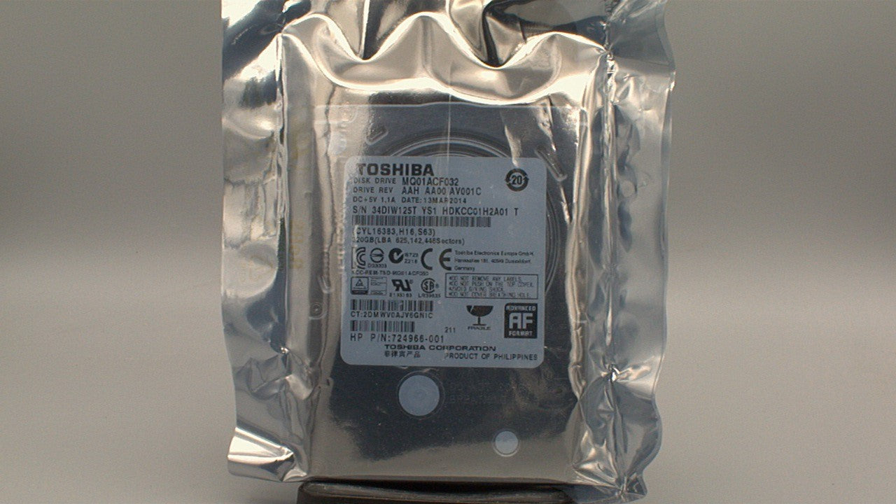 MQ01ACF032Toshiba Series 320GB 7200RPM SATA III 6Gb/s 16MB Cache 2.5-Inch Internal Laptop Hard Drive used
