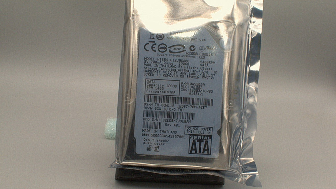 Hitachi Travelstar 5K160 120GB 5400RPM 2.5" SATA II Laptop Hard Drive - HTS541612J9SA00 used