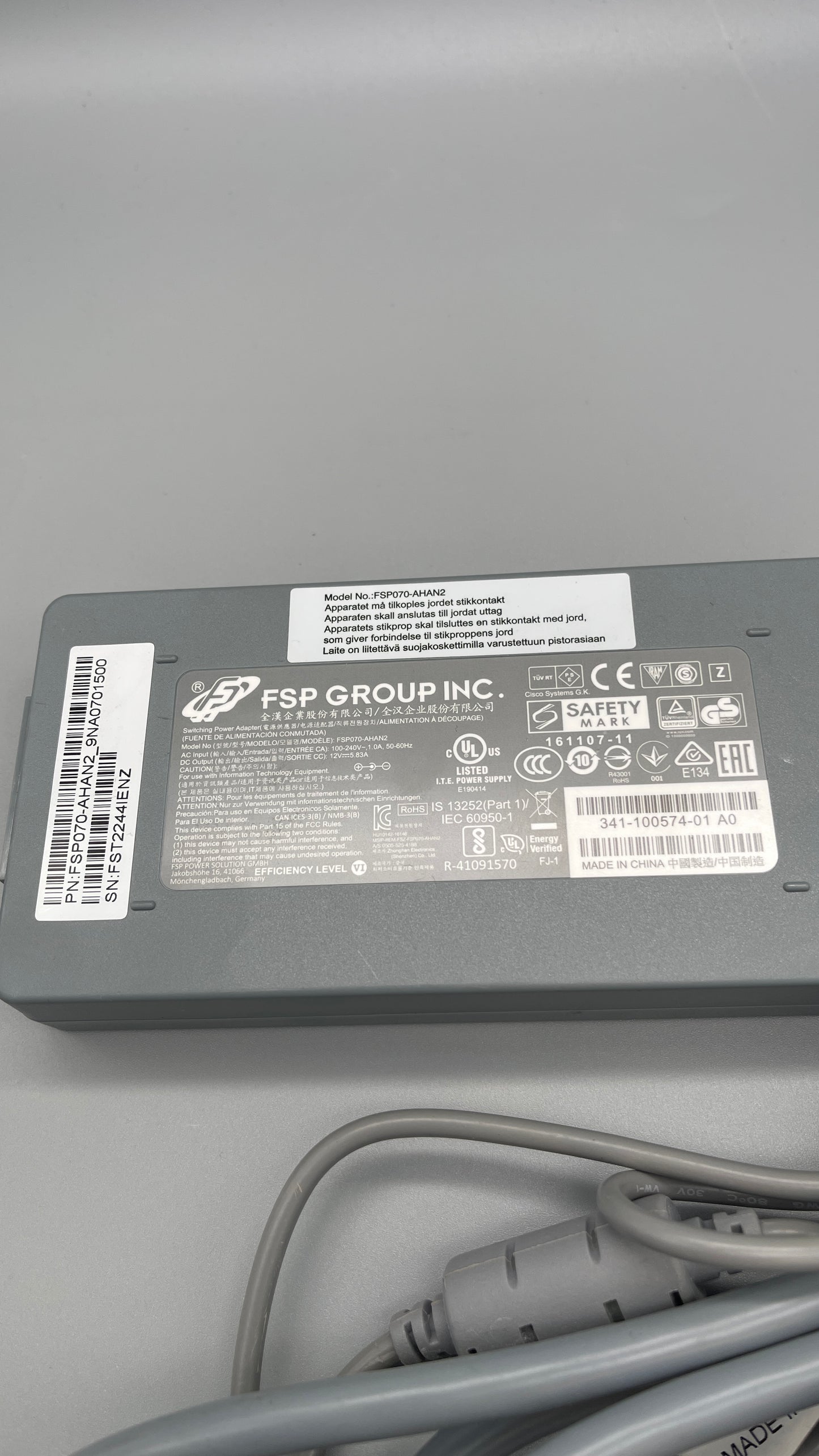 FSP Group FSP070-AHAN2 Switching Power Adapter for Cisco Webex Room Kit used