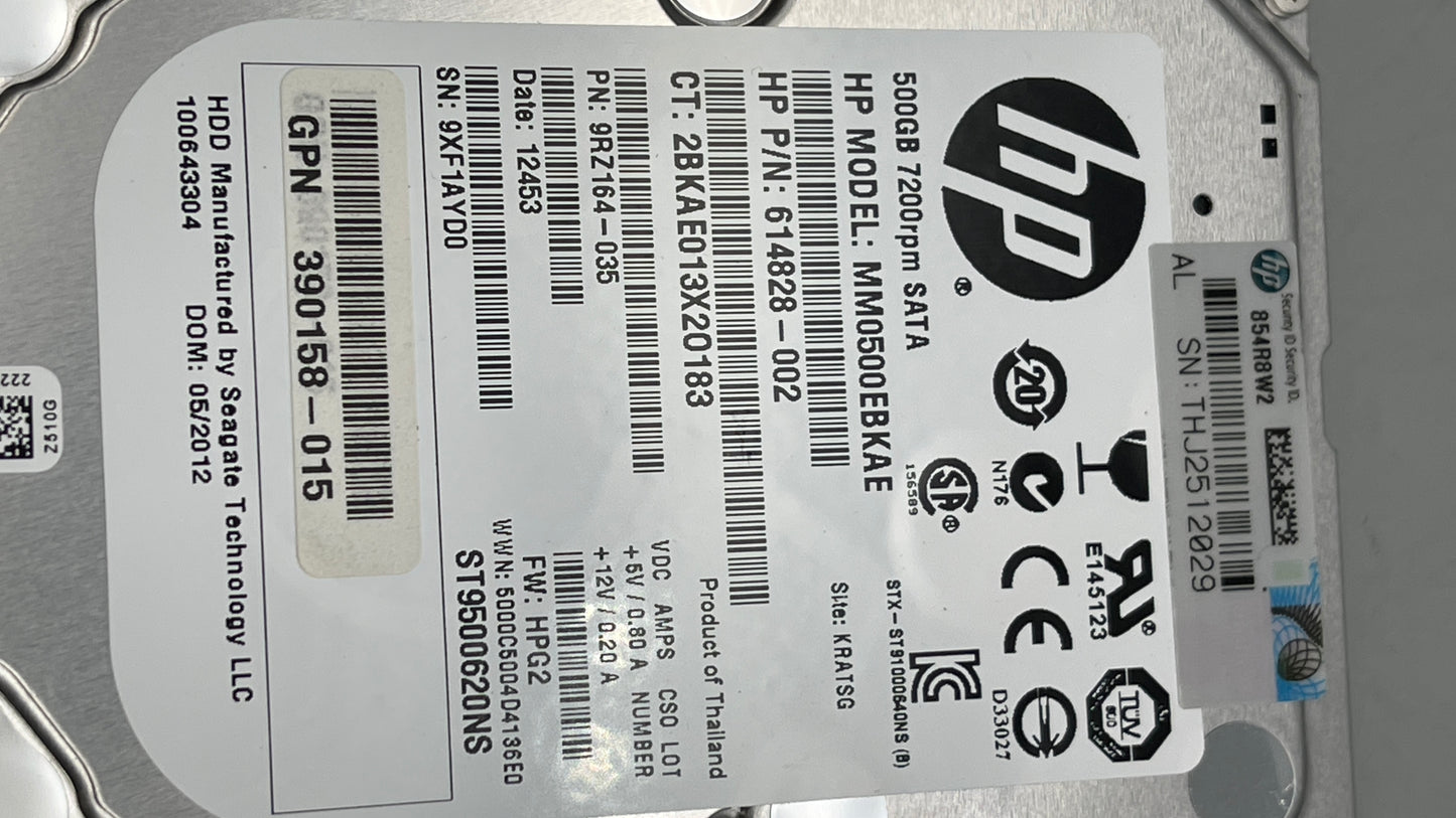 HP 614828-002 HP 500GB 3G SATA 7.2K RPM (2.5-INCH) MIDLINE HDD