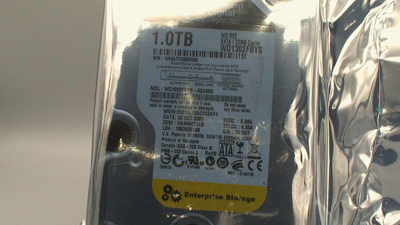 Western Digital 1 TB RE3 SATA 3 Gb/s 7200 RPM 32 MB Cache Bulk/OEM Enterprise Hard Drive -used