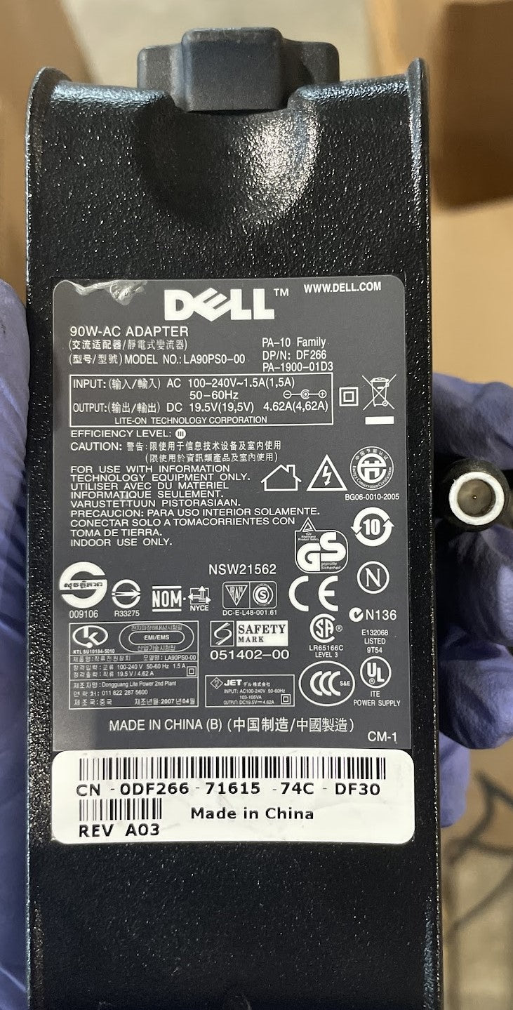 Dell AC Adapter 19.5V 4.6A 90W LA90PS0-00 used