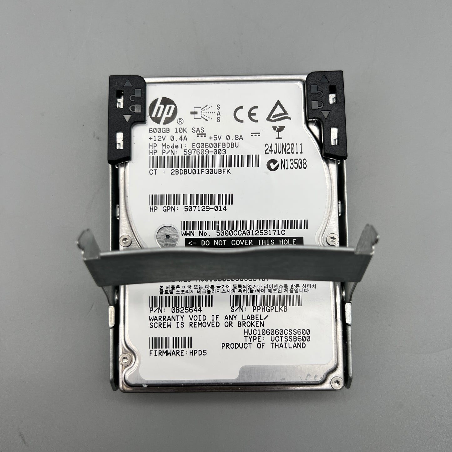 HP 600GB 10K RPM SAS with tray HOT-SWAP 642108-001 597609-003 507129-014