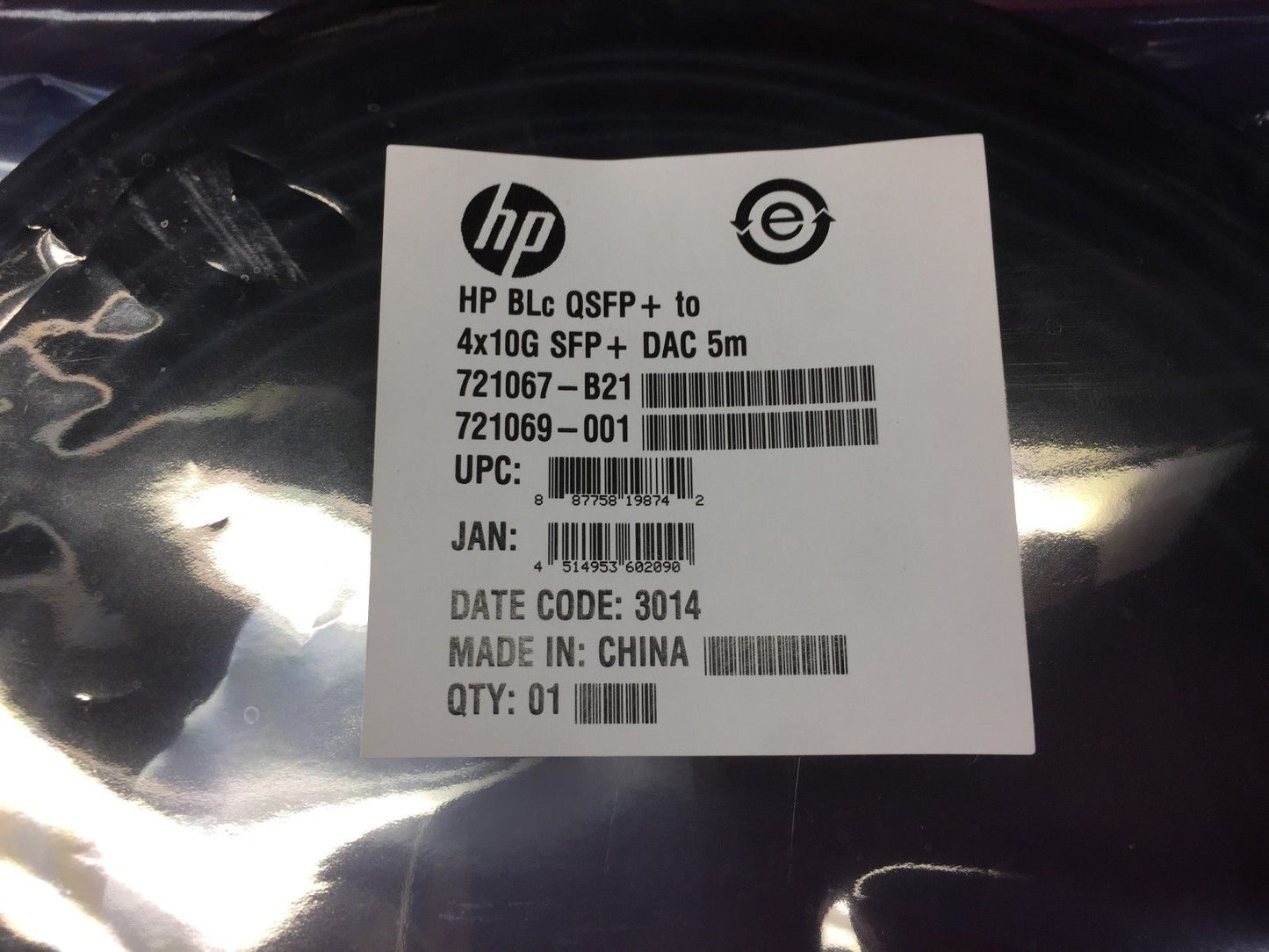 HP Blc QSFP+ to 4x10G SFP+ DAC 5m 721067-B21 721069-001