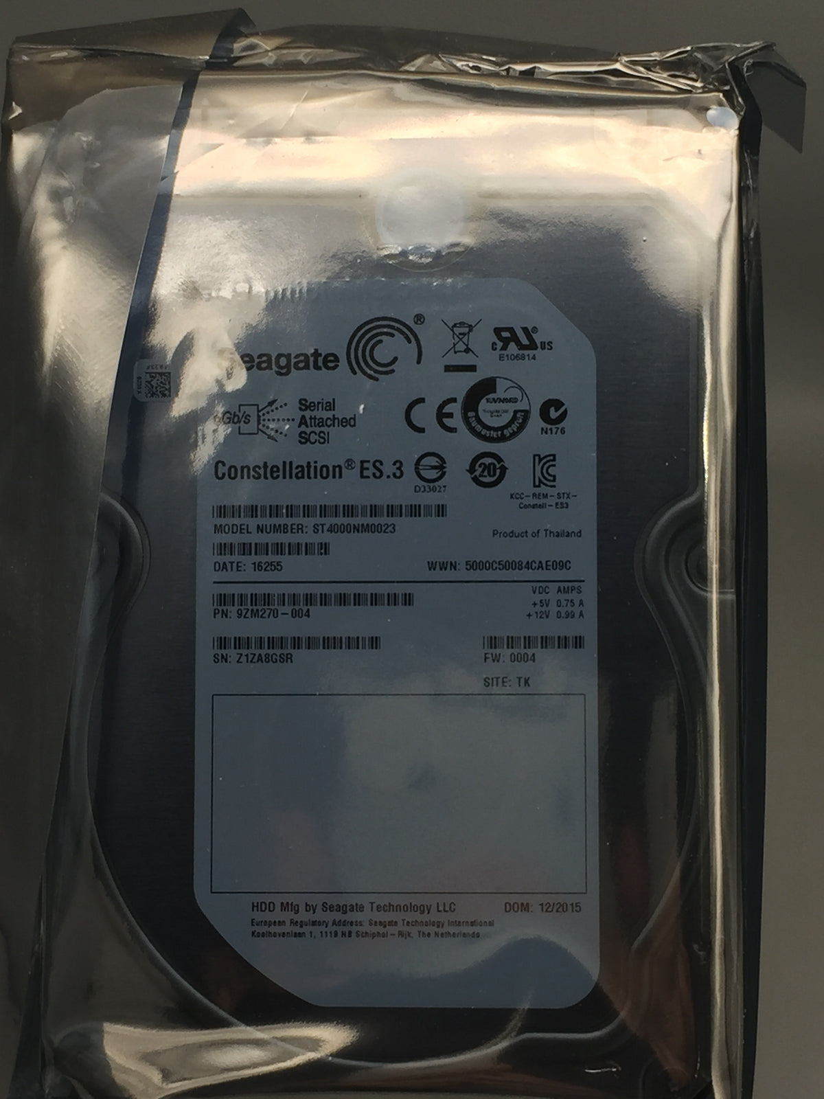 Seagate Constellation 4TB SAS 3.5" Enterprise HDD (ST4000NM0023) Zero Hours