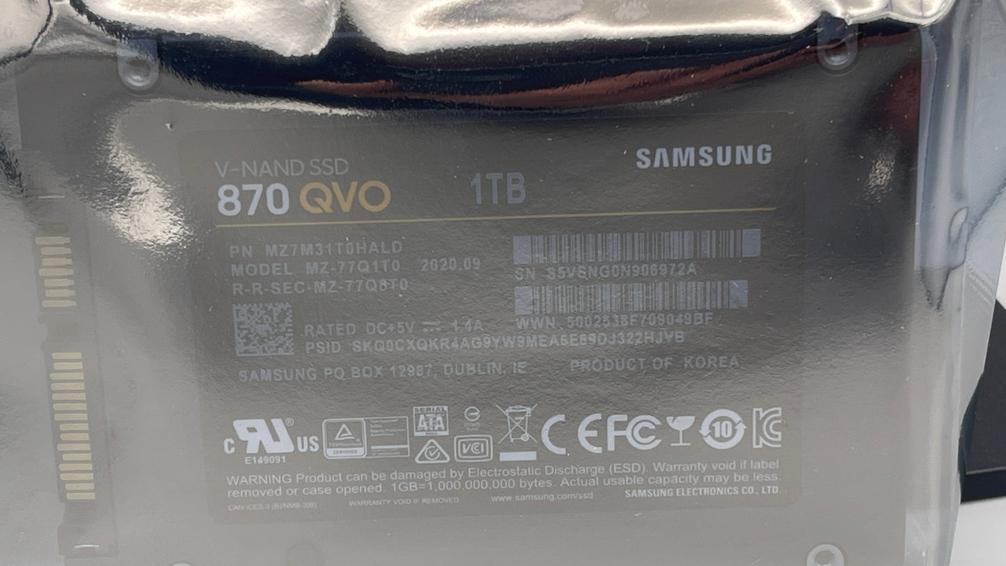 870 QVO for Solid State Drive MZ7M31T0HALD 1T SATA 2.5" SSD used