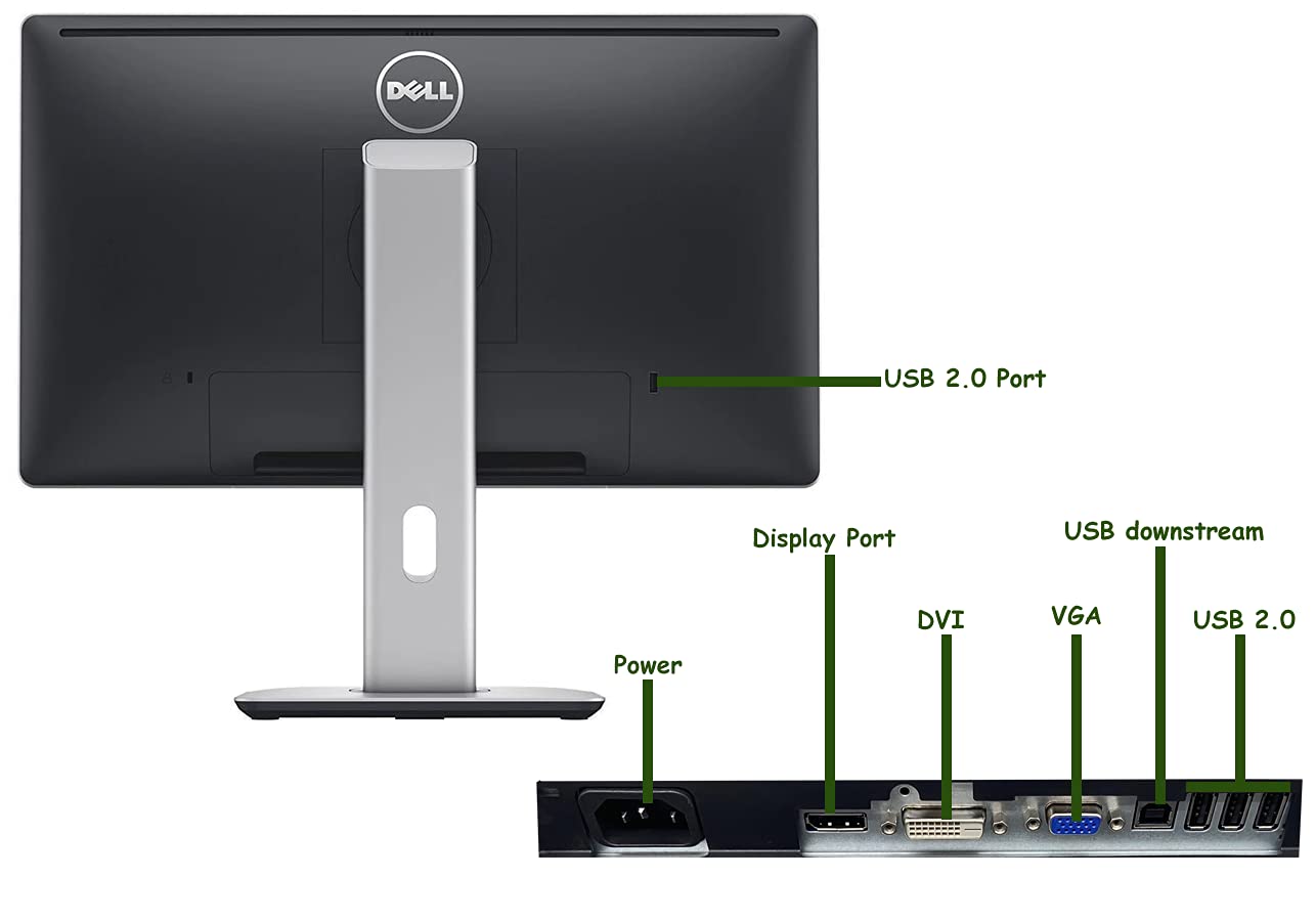Dell P2014HT Widescreen 20 inch LED Monitor, VGA, Display Port, DVI, 16.7 Million Colors, 178 Degree Viewing Angle, Built-in USB Hub, used Grade A