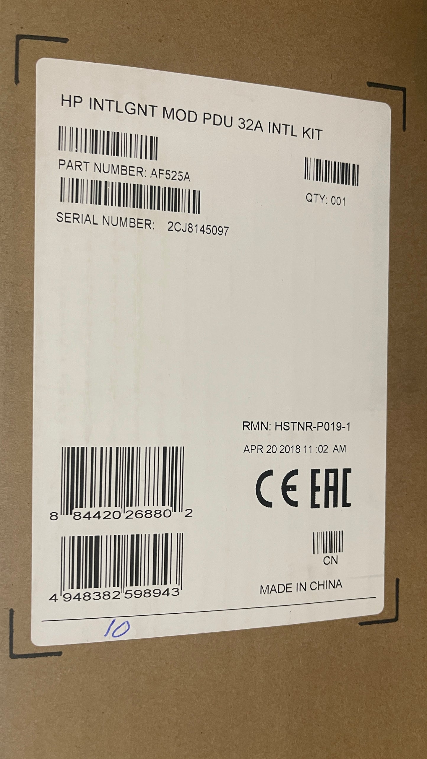 HP HPE AF525A INTELLIGENT MODULAR PDU CONTROL UNIT NEW 43A