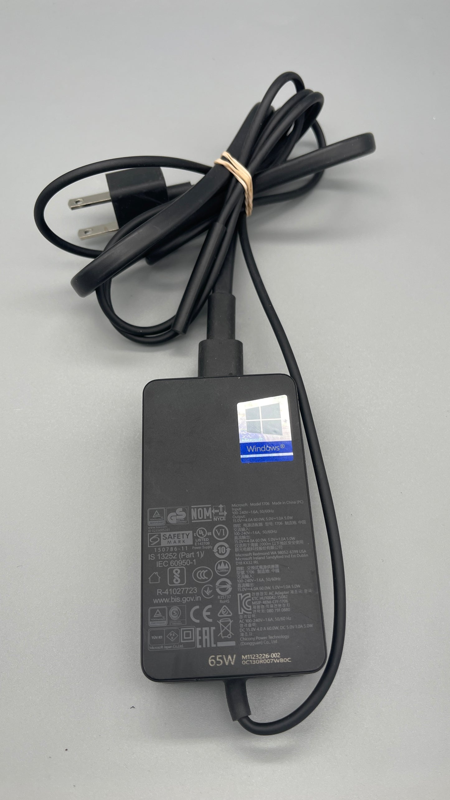 Microsoft 1706 Surface Pro Charger, 65W used