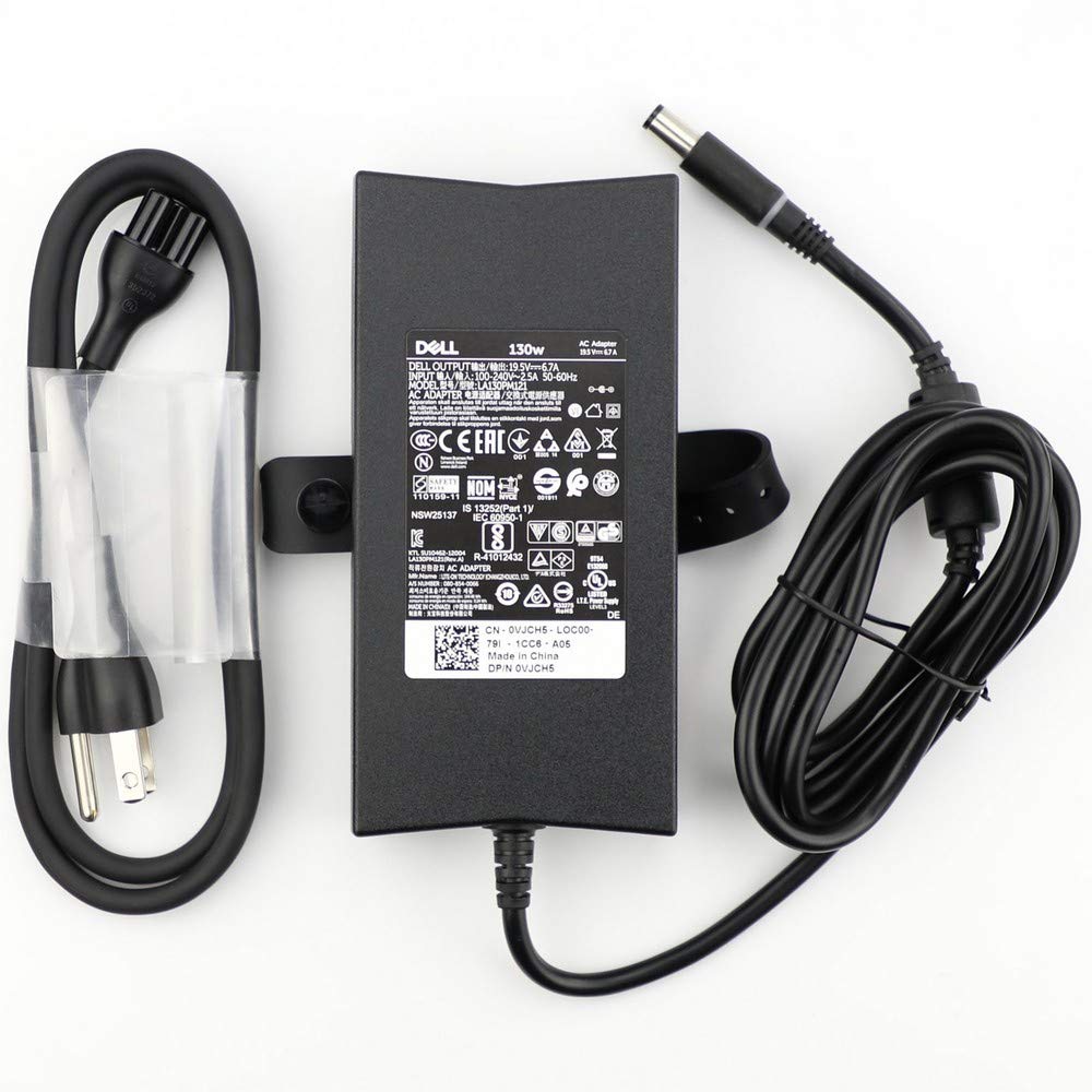 Dell 130W Watt AC DC 19.5V Power Adapter Battery Charger Brick with Cord used