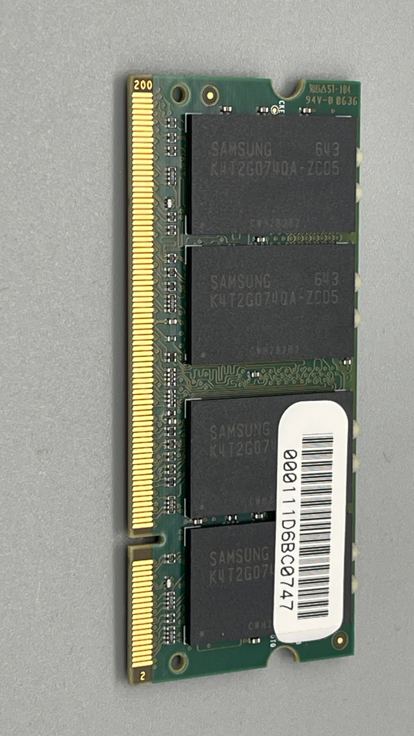 SAMSUNG M470T5669AZ0-CD5 2GB NOTEBOOK SODIMM DDR2 PC4200(533) UNBUF 1.8v 2RX8 200P 256MX64 256mX8 CL