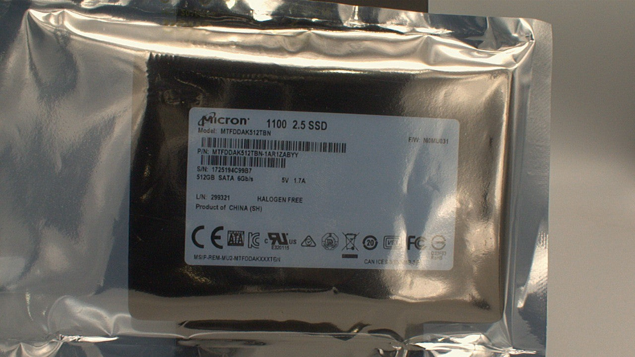 Micron 1100 512GB SATA 6Gb/s 2.5-inch Internal SSD -MTFDDAK512TBN-1AR1ZABYY used