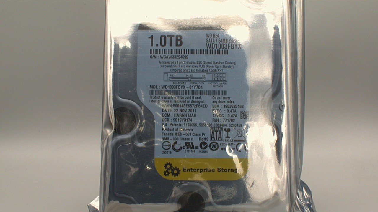 WD1003FBYX-01Y7B1 Western Digital 1TB 7200RPM SATA 3.0 Gbps 3.5 inch RE4 Hard Drive used