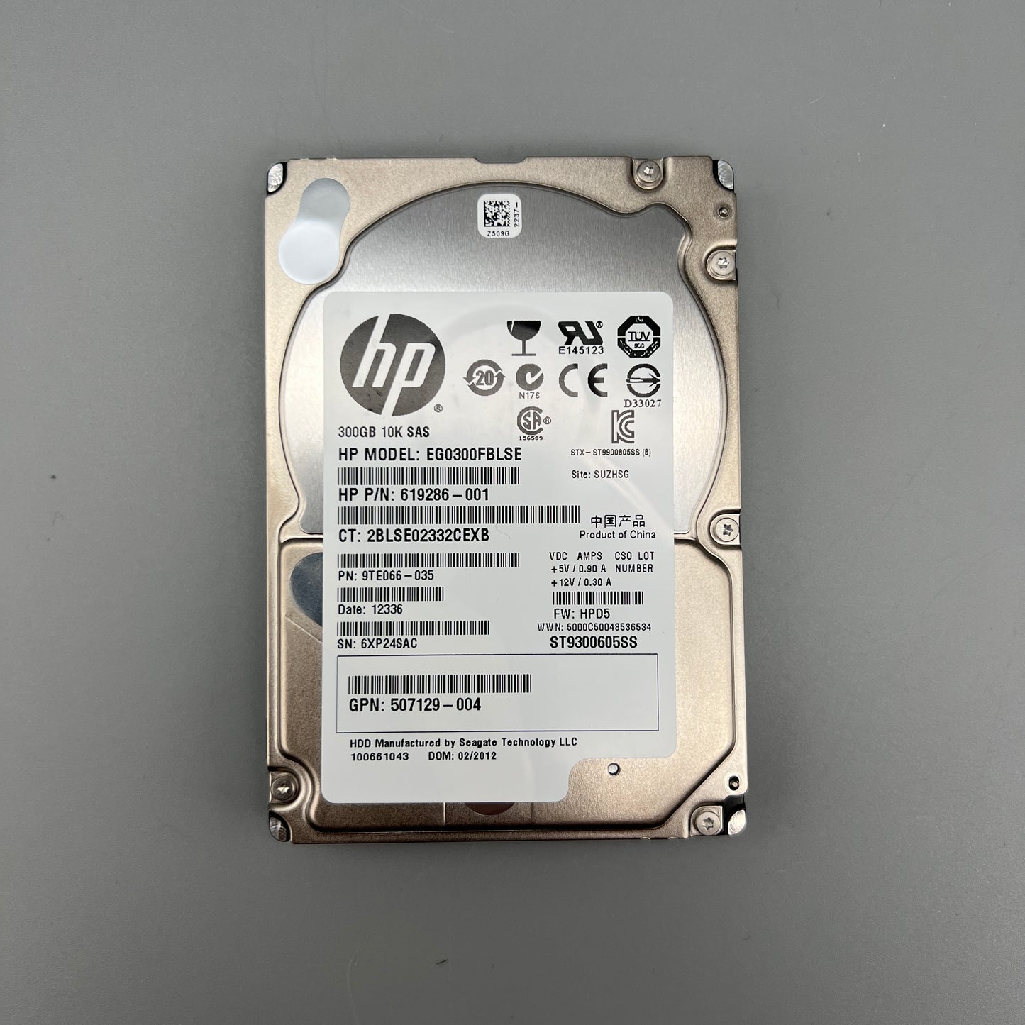 HP 619286-001 300GB 10K SAS NO TRAY 507129-004 619286-001
