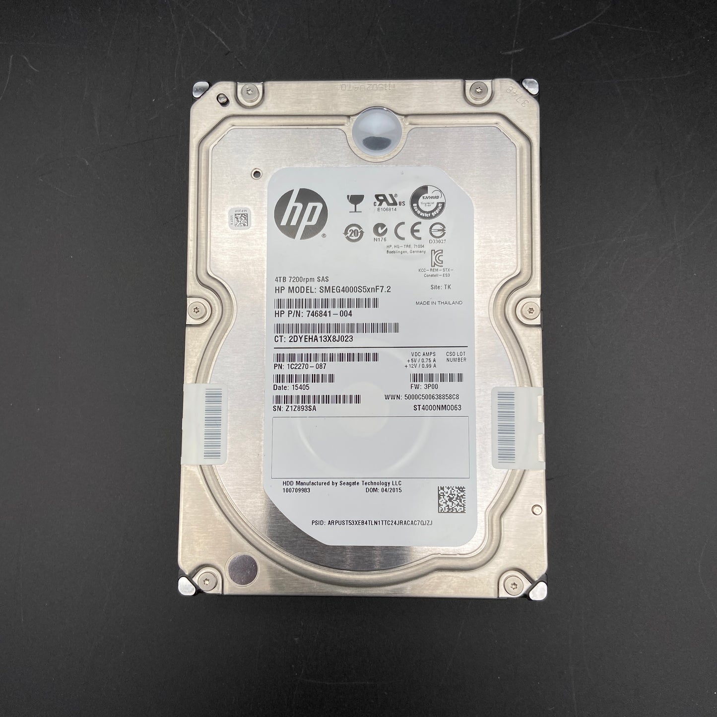 HP 4TB 7200rpm SAS 6GB/s 746841-004 Hot-Pluggable 3.5-inch HDD Open Box