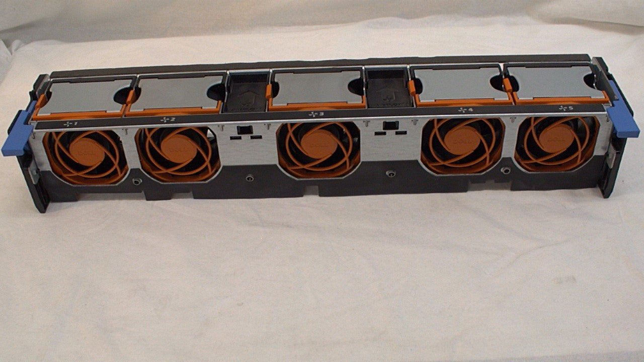 Dell GY080 PowerEdge R710 Hot Swap Fan Basket Assembly W/5 Fans Used