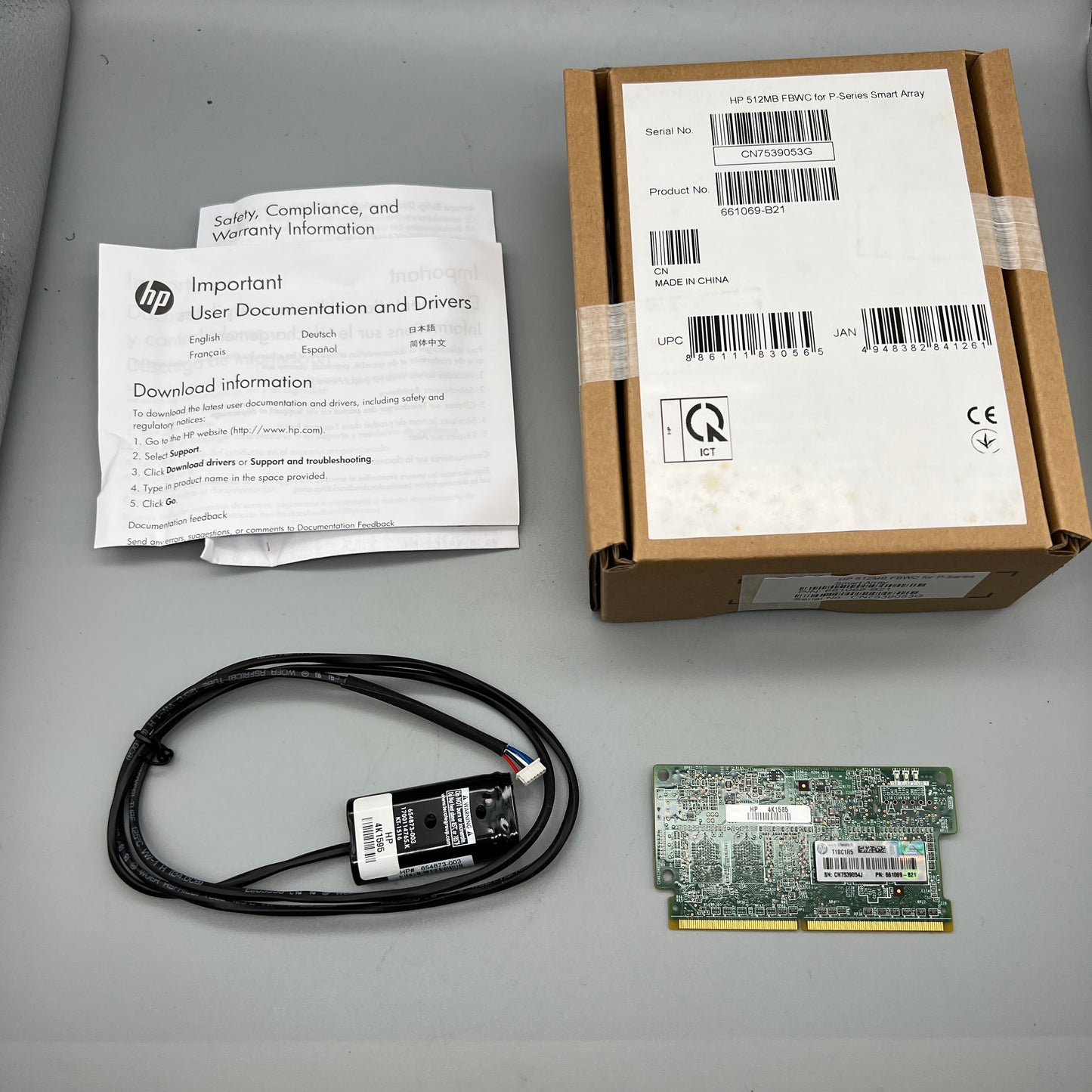 HP 661069-B21 512MB P-Series Flash Backed Write Cache, specifications