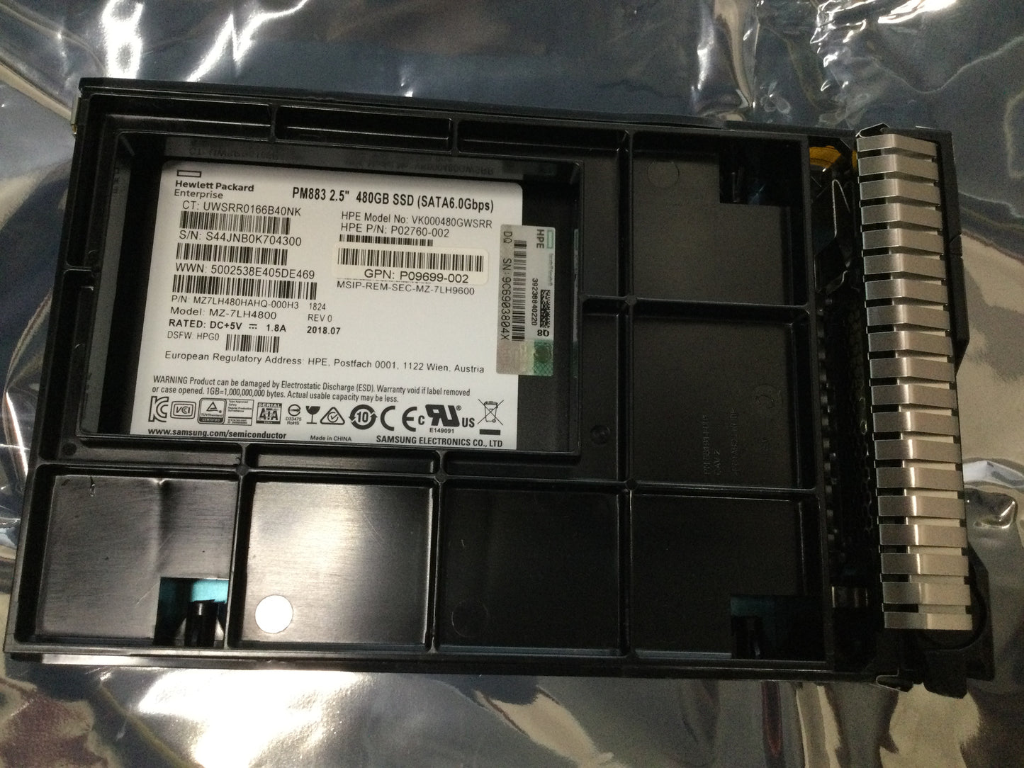 HP NEW 480GB Samsung PM883 SATA 6.0Gbps Enterprise Read Intensive SSD MZ-7LH4800