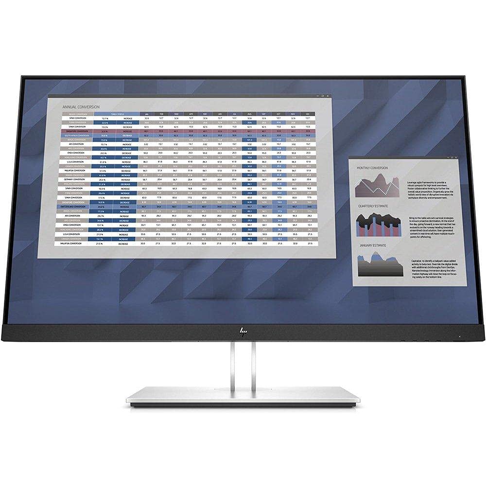 HP EliteDisplay E27 G4 27 Inch IPS LED Backlit Monitor, FHD 1920 x 1080, Blue Light Filter, HDMI, VGA, DisplayPort OPEN BOX