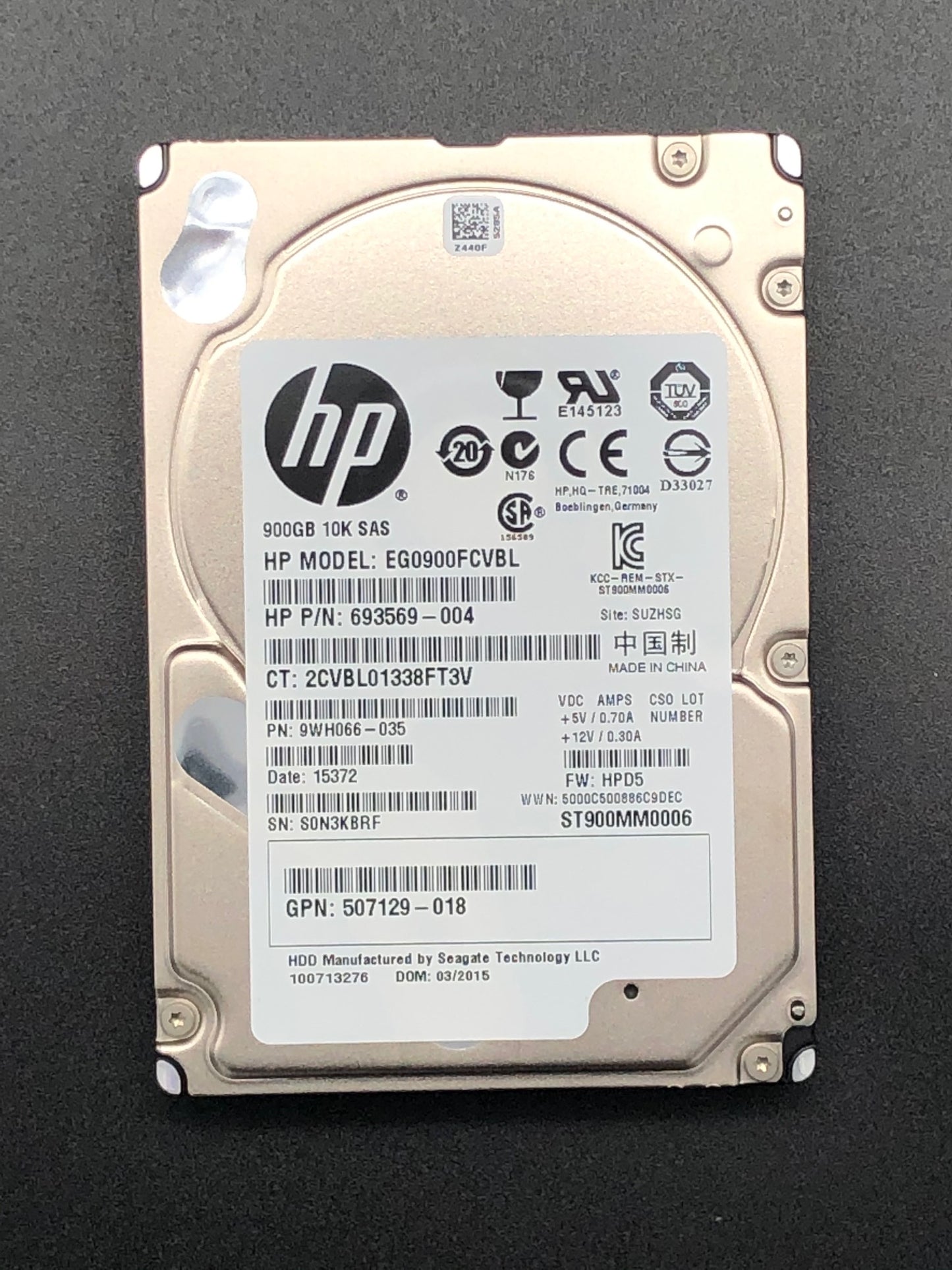 507129-018 Hewlett-Packard 900Gb 10000Rpm 2.5Inch Sas Dual Port Ent No caddy