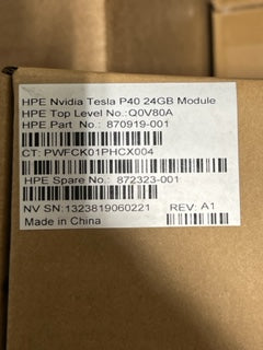 HP nVidia Tesla P40 GPU 24GB GDDR5 PCIE x16 870919-001 872323-001 Q0V80A open box