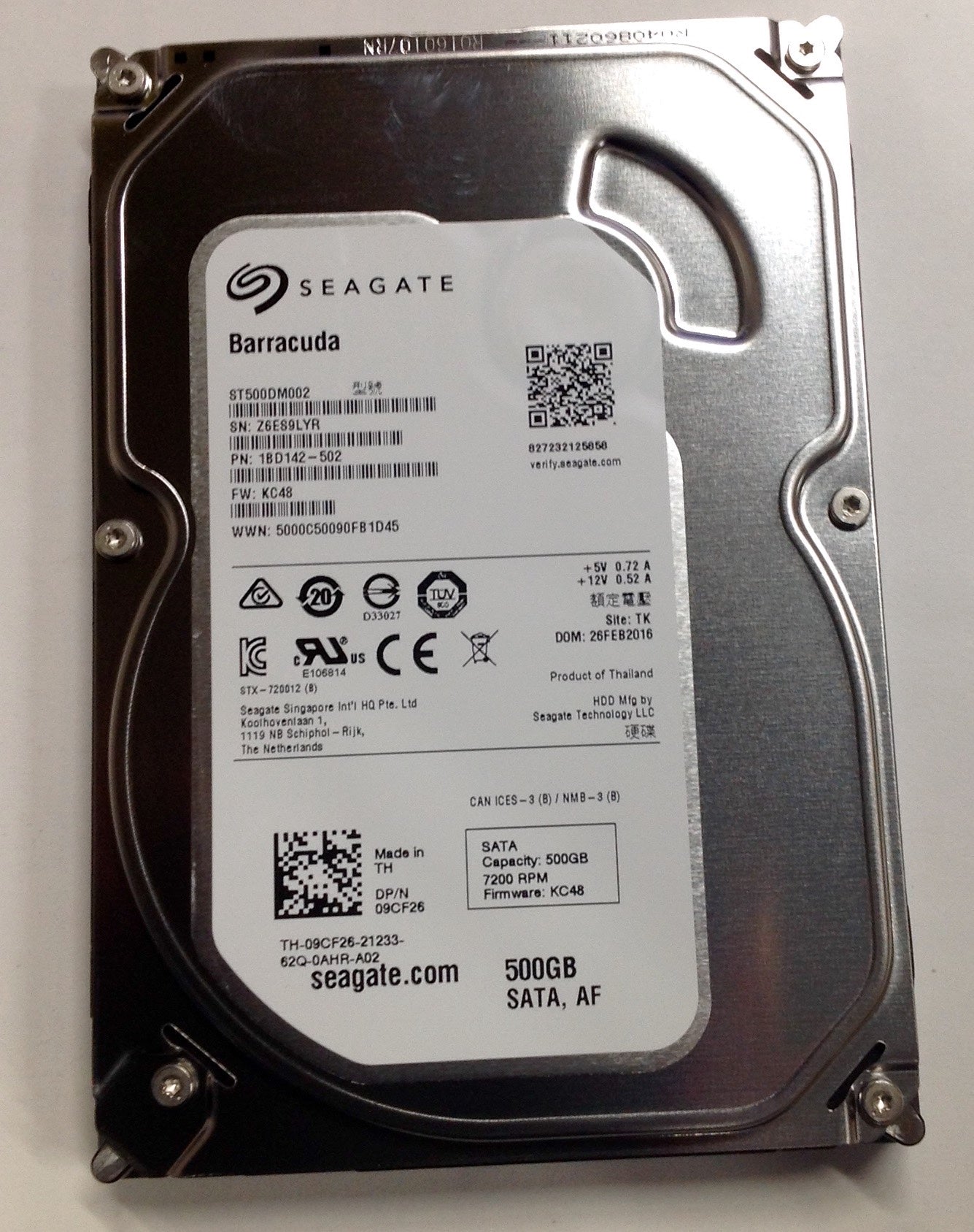 HP 843262-001 Seagate ST500DM002 500GB 16MB Cache SATA 6.0Gb/s 3.5" HDD