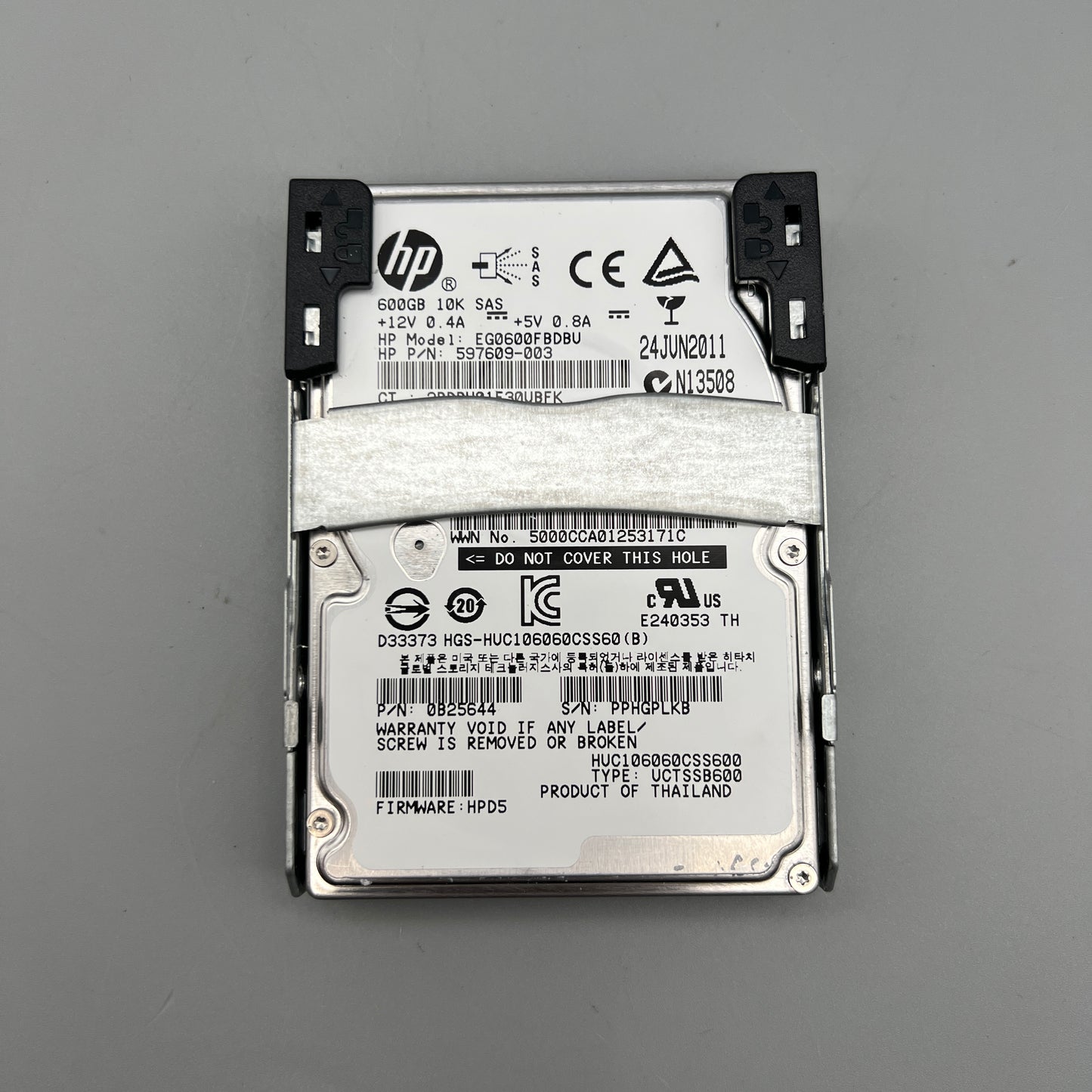 HP 600GB 10K RPM SAS with tray HOT-SWAP 642108-001 597609-003 507129-014
