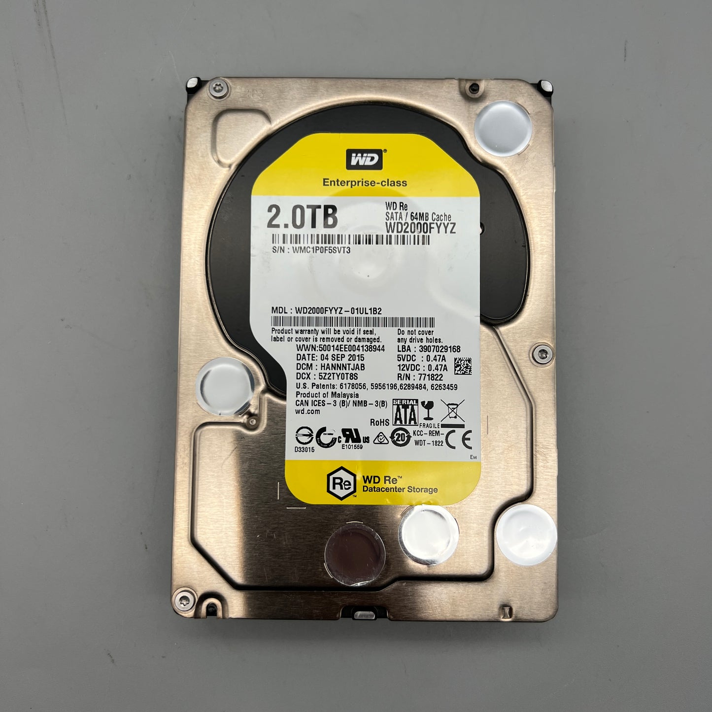 Western Digital Re Enterprise-Class 2.0TB SATA 64MB Cache hard drive Grade A