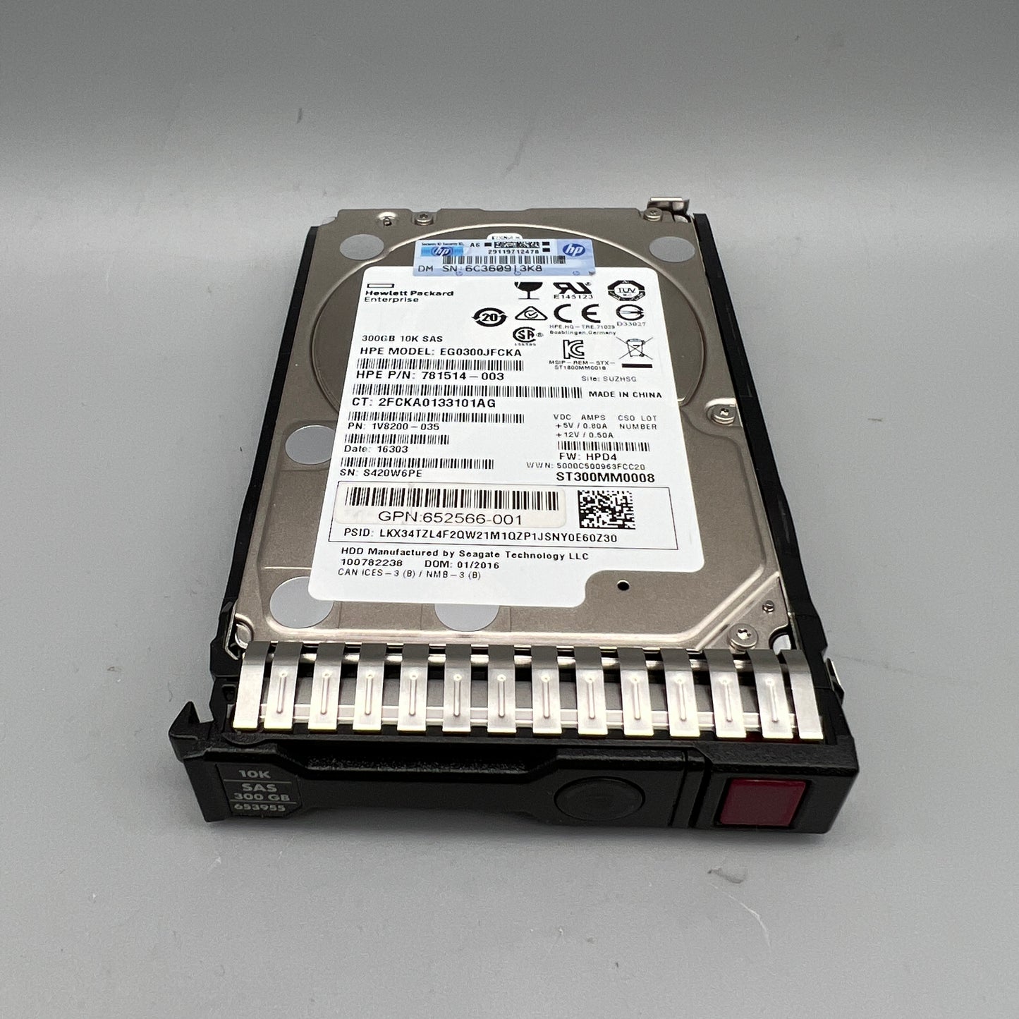HP 300GB 10K SAS 6Gbps Hot-Pluggable Dual Port 652566-001 781514-003 693569-001