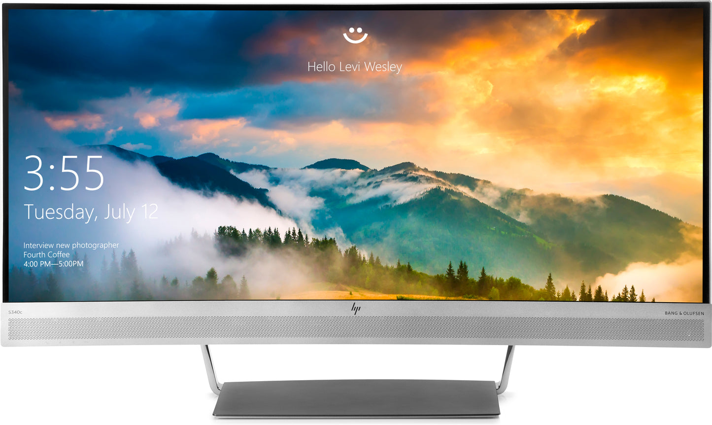 HP S340c 34-inch 3440 x 1440 QHD monitor w/B&O Speaker NO AC ADAPTER Used Grade C