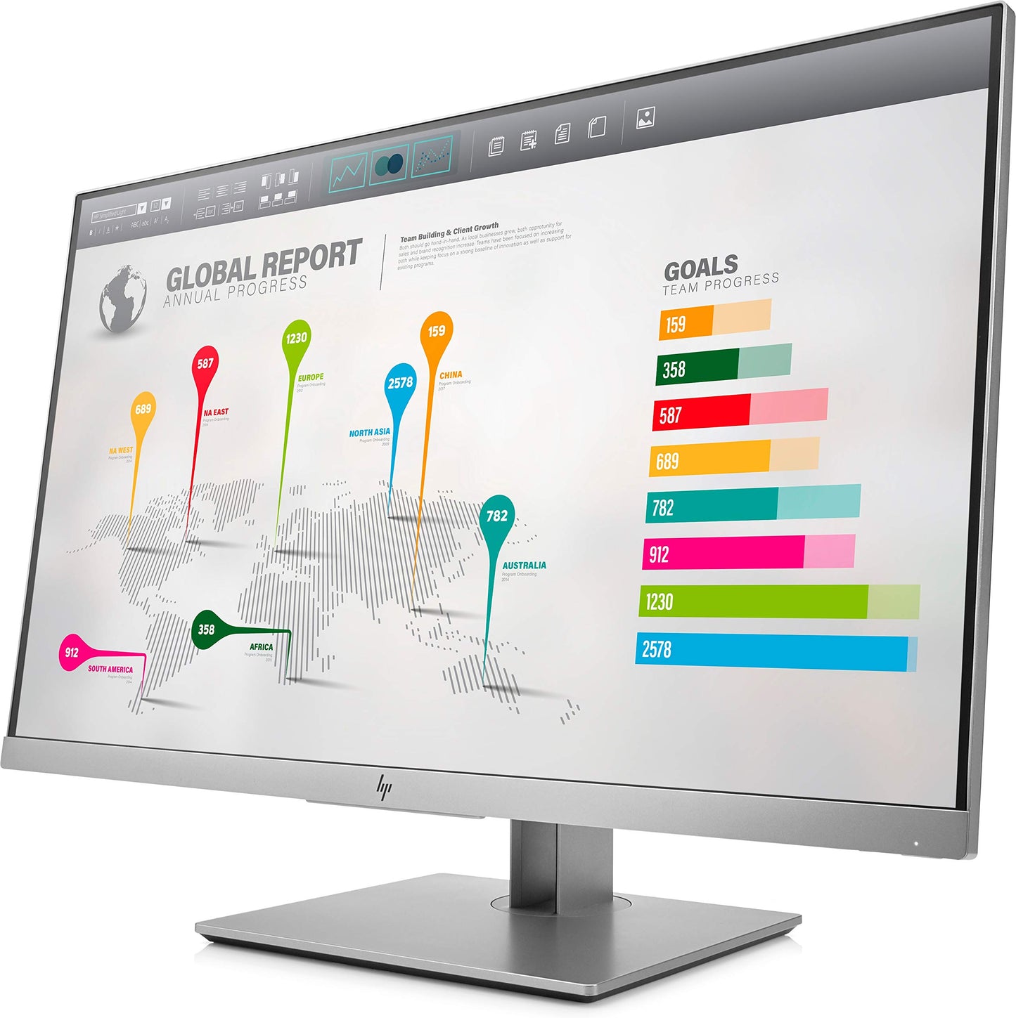 HP EliteDisplay 27-Inch E273Q Screen LED-Lit Monitor Black/Silver Used, Grade C