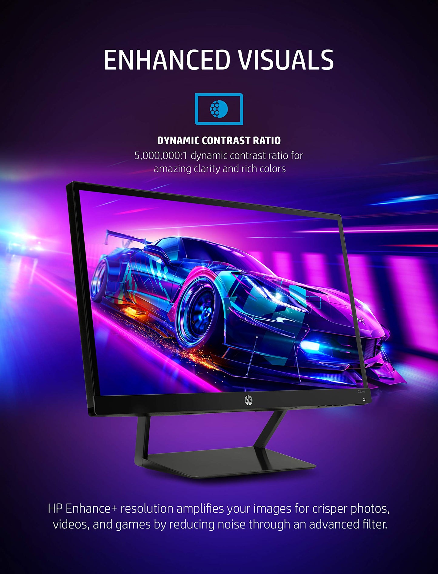 HP Pavilion 22cwa 21.5-Inch Full HD 1080p IPS LED Monitor, Tilt, VGA and HDMI (T4Q59AA) - Black used, Grade A