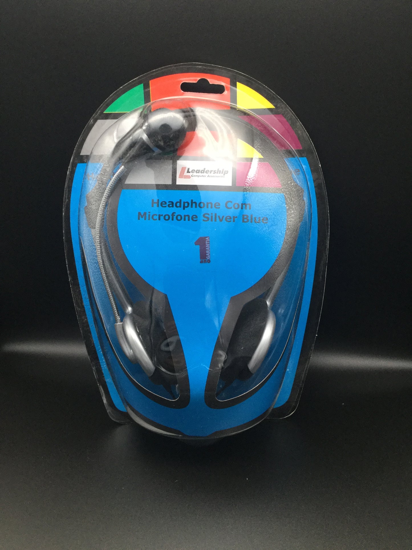 Headset COM Microfone Sivler/Blue
