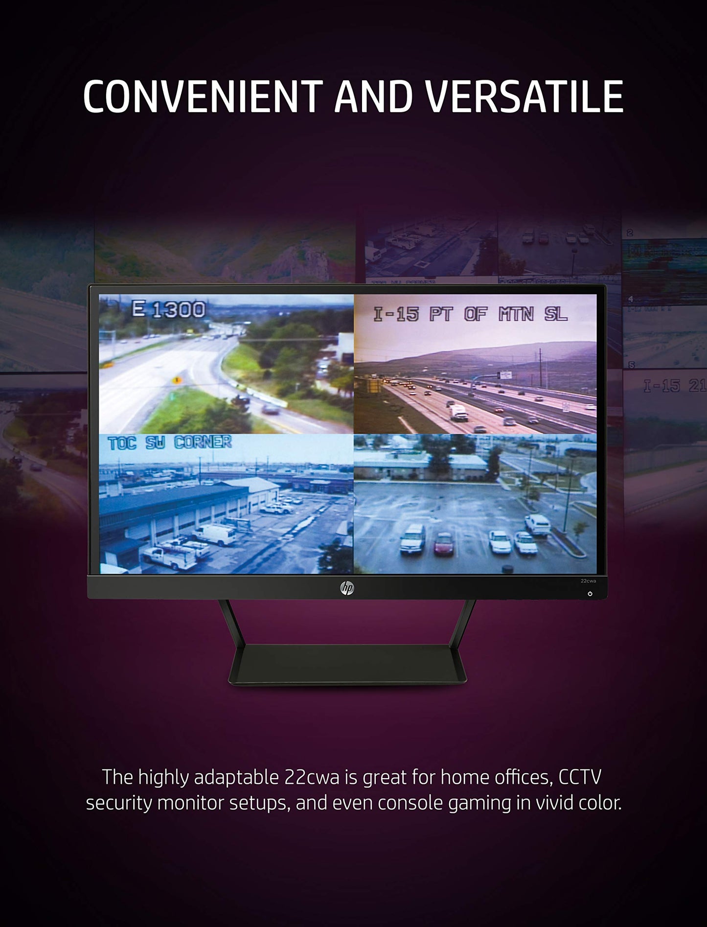 HP Pavilion 22cwa 21.5-Inch Full HD 1080p IPS LED Monitor, Tilt, VGA and HDMI (T4Q59AA) - Black used, Grade A