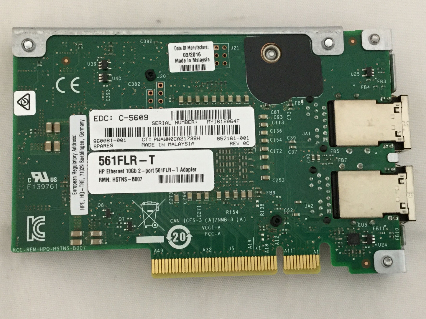 Hp 561Flr-T - Network Adapter - Pci Express 2.1 X8 - 10Gb Ethernet X 2