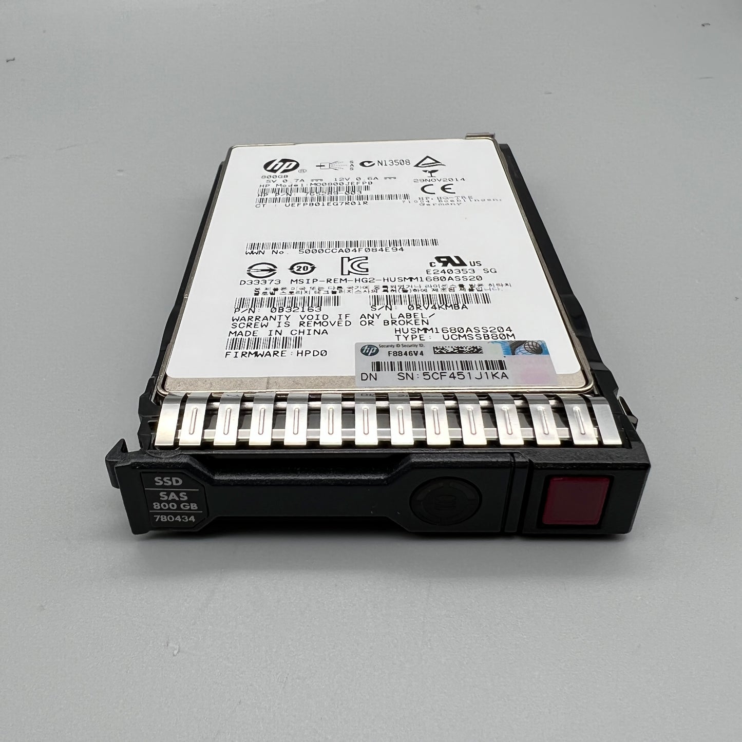 HP 800GB 12Gb/s SAS SSD 2.5" with tray SCSI Hot-Swap 779172-B21 780434