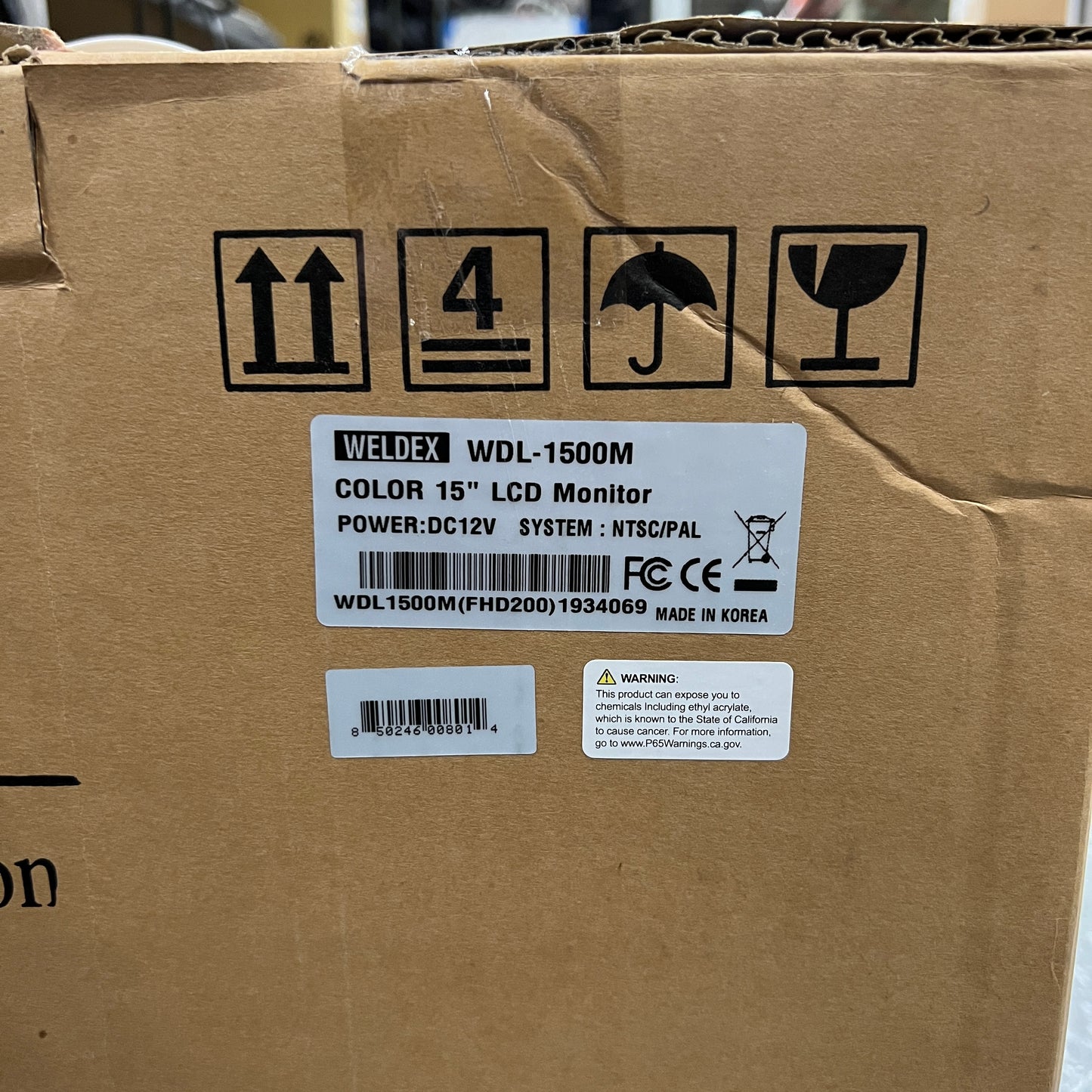Weldex WDL-1500M 15-Inch TFT LCD Flat Screen Monitor Used Grade A