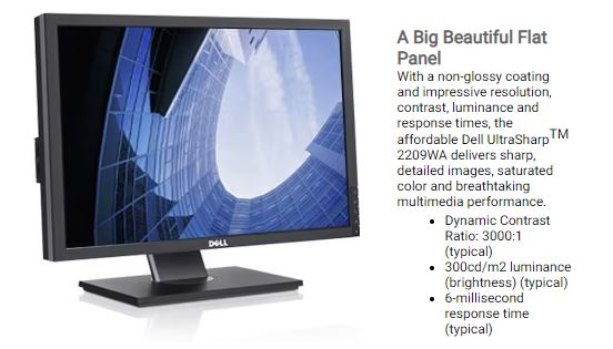 Dell UltraSharp 2209WAf 22-inch IPS FLAT LCD Monitor Used Grade A