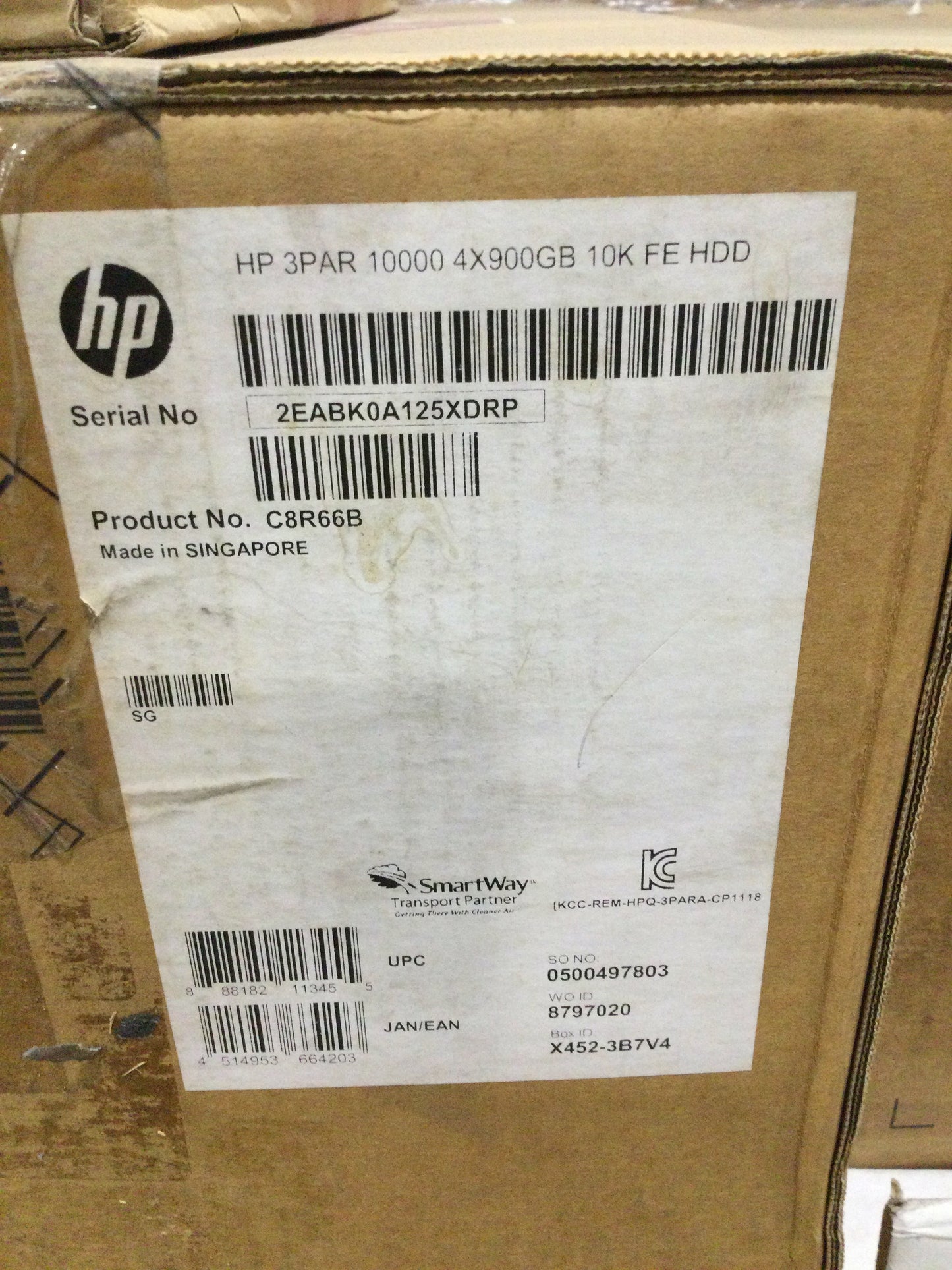 HPE 3PAR StoreServ 10000 4x900GB 6G SAS 10K FIPS (C8R66B)