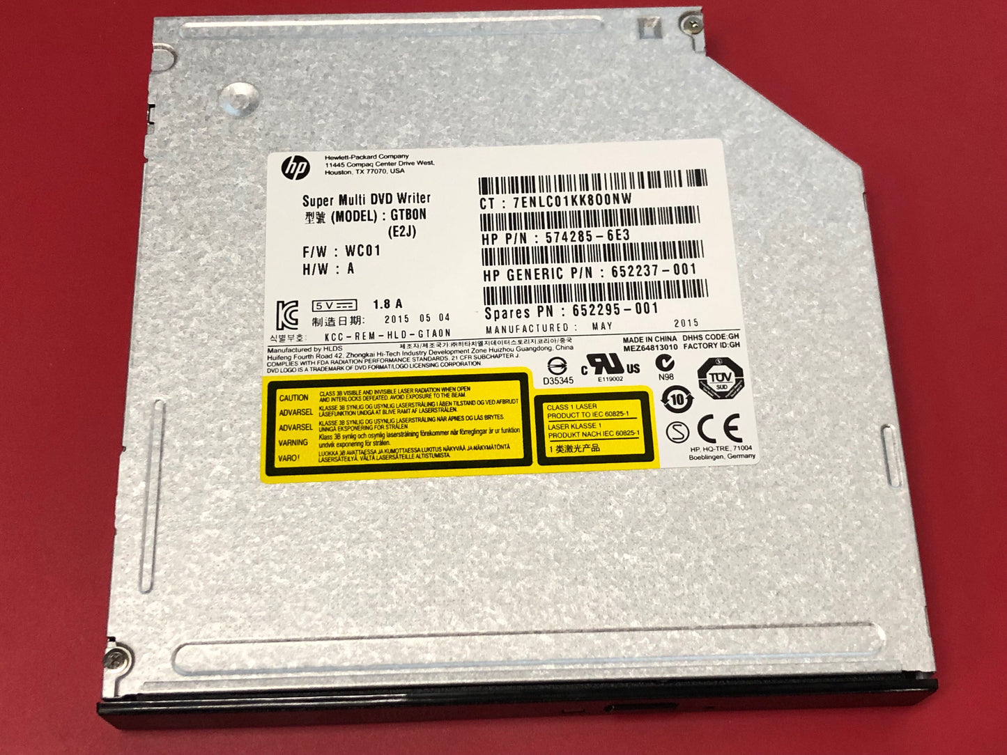 HP 652295-001 12.7 MM Slim SATA Port 8X DVD RW 574285-6E3 652237-001 GTBON
