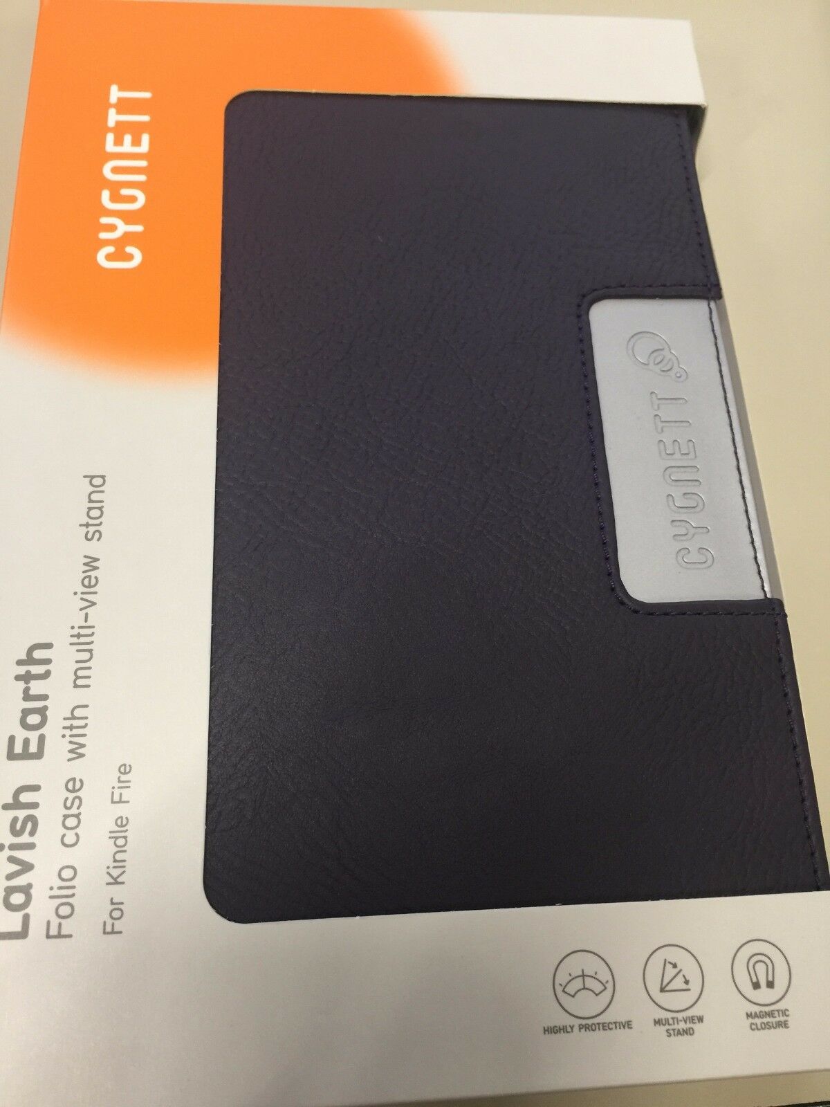 Cygnett Lavish Earth Folio Case purple with Multi-View Srand Case for Kindle