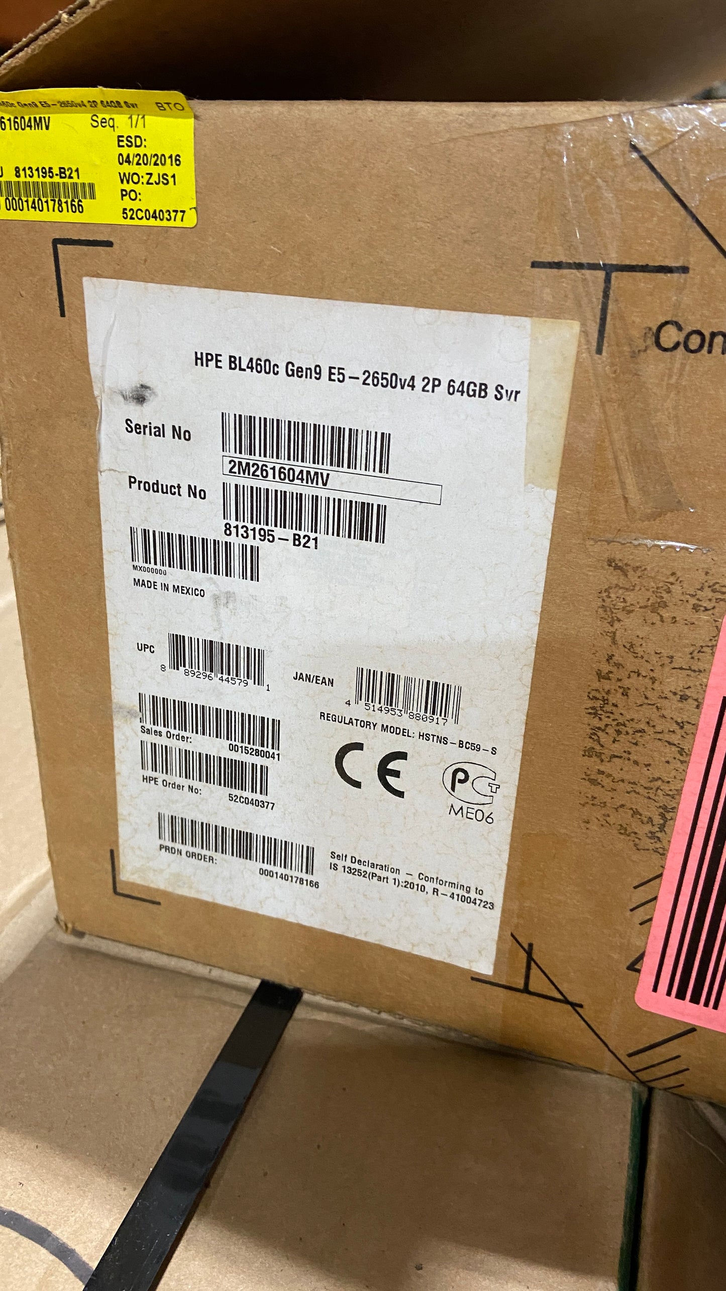 Brand New HPE BL460c Gen9 E5-2650v4 2P 64GB Server (813195-B21)